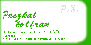 paszkal wolfram business card